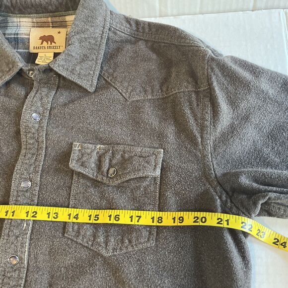 Dakota Grizzly Men’s L Shirt Brown Western Pearl Snaps 100% Cotton Workwear Farm - Picture 8 of 10